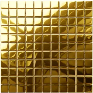 Glass mosaic on mesh for bathroom or kitchen 300mm x 300mm - Pure Gold