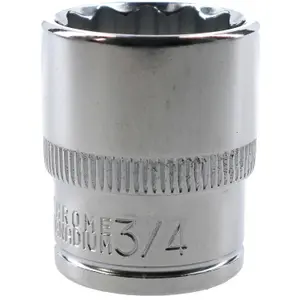 3/4" AF SAE Imperial Socket 3/8" Drive 12 Point Shallow Depth Chrome Vanadium Steel