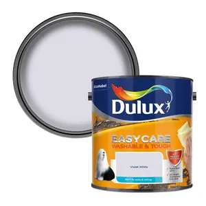 Dulux Easycare Washable & Tough Violet white Matt Wall & ceiling Emulsion paint, 2.5L