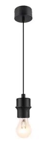 GoodHome Klentony Matt Black Pendant ceiling light, (Dia)100mm