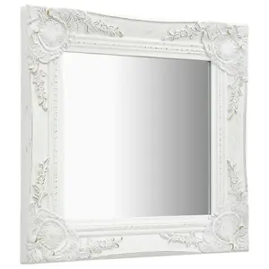 Berkfield Wall Mirror Baroque Style 40x40 cm White