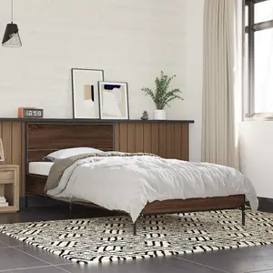 Berkfield Bed Frame without Mattress Brown Oak 90x190 cm Single