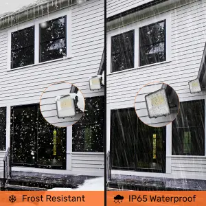 100W LED Floodlight, 13500 Lumens, IP65 Waterproof Outdoor Security Lights, 4000K Natural Cool White