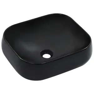 Berkfield Wash Basin 44.5x39.5x14.5 cm Ceramic Black