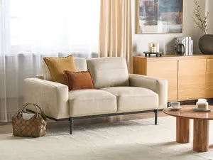 2 Seater Fabric Sofa Cream Beige SOVIK