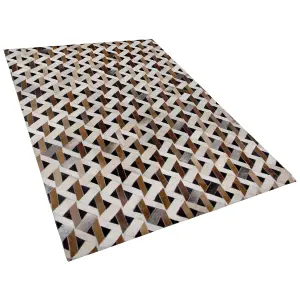 Cowhide Area Rug Brown and Grey 160 x 230 cm TUGLU