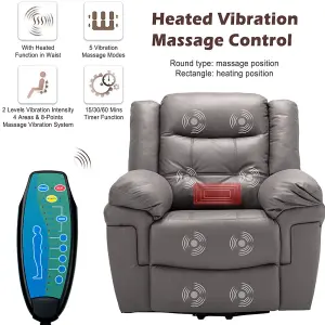 Power Lift Recliner,Lift Chairs Recliners for Elderly, Electric Massage Heating Chair for Seniors Living Room Armchair-Tech cloth