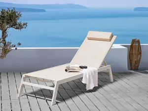 Sun Lounger Metal Beige CATANIA