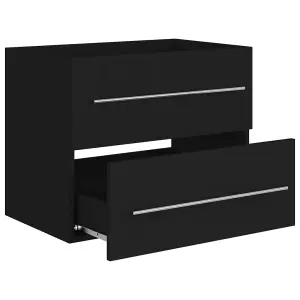 Berkfield Sink Cabinet Black 60x38.5x48 cm Engineered Wood