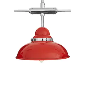 Interiors by Premier Jasper Red and Chrome 3 Light Pendant Light