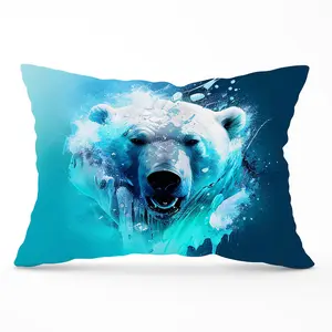 Polar Bear Face Splashart Cushions 33cm x 48cm