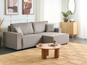 Corner Sofa Left Hand Taupe KARILA