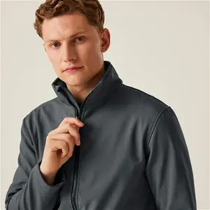 Regatta Professional Men's Breathable Ablaze Printable Softshell Jacket Seal Grey Black, Size: L