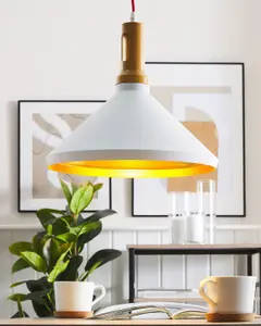 Metal Pendant Lamp White LIARD