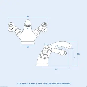 Nes Home Imperior Traditional Basin Mono Mixer Tap