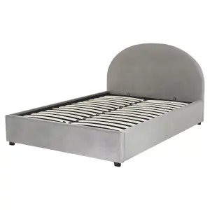 Velvet EU King Size Ottoman Bed Grey VAUCLUSE