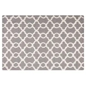 Wool Area Rug 160 x 230 cm Grey ZILE