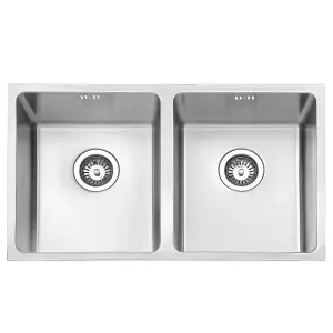 JASSFERRY Undermount Stainless Steel Kitchen Sink Tight Radius Double Bowl