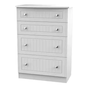 Warwick Ready assembled Matt grey 4 Drawer Deep Chest of drawers (H)1075mm (W)765mm (D)415mm