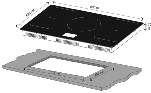 GoodHome Bamia GHIHAC90A 90cm Induction Venting Hob - Black