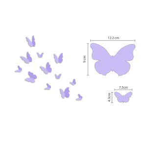 3D Butterflies Lavender Stock Clearance Wall Decor Art