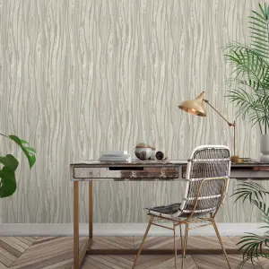 Paul Moneypenny Silent Valley Metallic Neutral Wallpaper for Grandeco