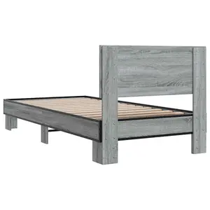 Berkfield Bed Frame without Mattress Grey Sonoma 90x190 cm Single