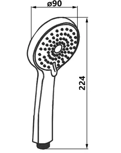 Invena Matte Black Shower Head Multifunction Universal Bathroom Handle Replacement