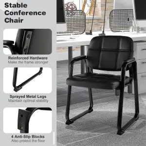 Costway 2 Pcs Waiting Room Chairs Meeting Room Chairs Reception Guest Chairs