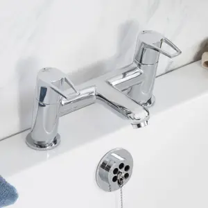 Bristan Mercury Chrome effect Rim-mounted Manual Double Bath Filler Tap