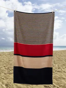 Hugo Striped Nude Beach Towel Multi 85 x 160cm