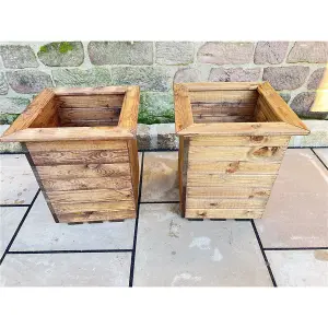 Traditional Large Windsor Wooden Planter x 2