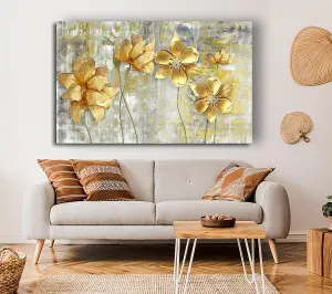 Yellow Flowers Beauty Canvas Print Wall Art - Medium 20 x 32 Inches