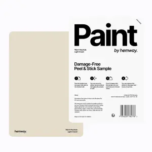 Hemway Chalk Based Furniture Paint Matt A5 Sample, Light Cream, Peel & Stick Swatch For Interior Walls Wood