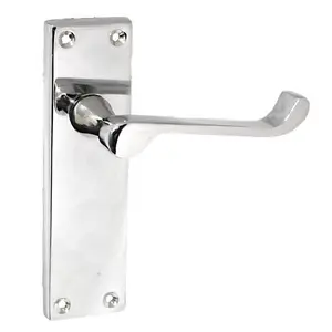 Door Handles Victorian Scroll Lever Latch - Chrome 150 x 40mm