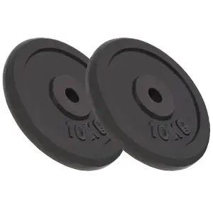 Weight Plates 2 pcs 2x10 kg Cast Iron Fitness Gym Essential