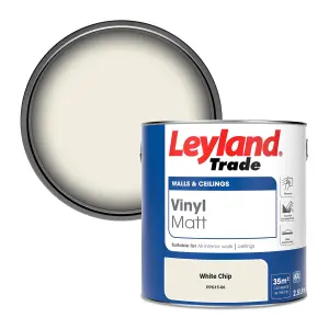 Leyland Trade Vinyl Matt Walls & Ceilings Emulsion Paint White Chip (PPG15-06) 2.5L