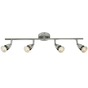 LED Adjustable Ceiling Spotlight Chrome Plate Quad GU10 Kitchen Bar Downlight