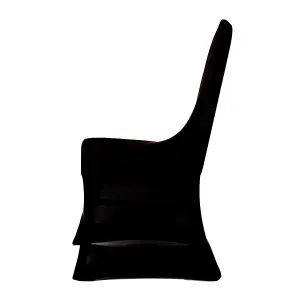 Polyester Spandex Chair Cover for Wedding Decoration - Black, Pack of 1