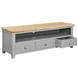 Florence Dove Grey TV Stand with 3 Drawers and Shelf