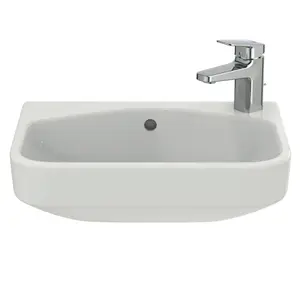 Ideal Standard i.life S Gloss White Rectangular Semi-recessed Basin (W)50cm