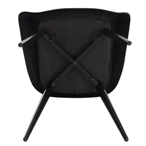 Alinblot Upholstered Armchair (Set of 2) Black Velvet