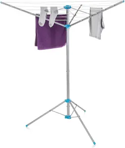 Folding 3 Arm Rotary Airer, Heavy Duty Garden Washing Line Clothes Airer Dryer - 16M Drying Space