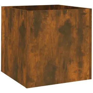 Berkfield Planter Box Smoked Oak 40x40x40 cm Engineered Wood