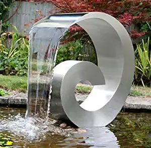 Atlantis Cascading Stainless Steel Water Feature with Lights 65cm