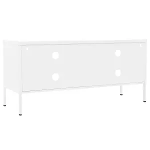 Berkfield TV Cabinet White 105x35x50 cm Steel