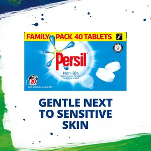 Persil Non Bio Tablet Laundry Detergent, 20 Washes, 1.2kg, 2Pk