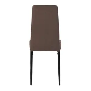 Upholstered Dining Chairs Set Of 4, Fabric Dining Chairs For Dining Room Restaurant (Brown) (Set of 4) Brown / Black