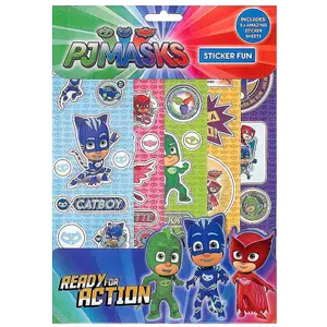 PJ Masks Fun Characters Sticker Sheet (Pack of 5) Multicoloured (One Size)