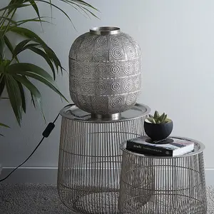 Enva Moroccan Design Satin Nickel Table Lamp